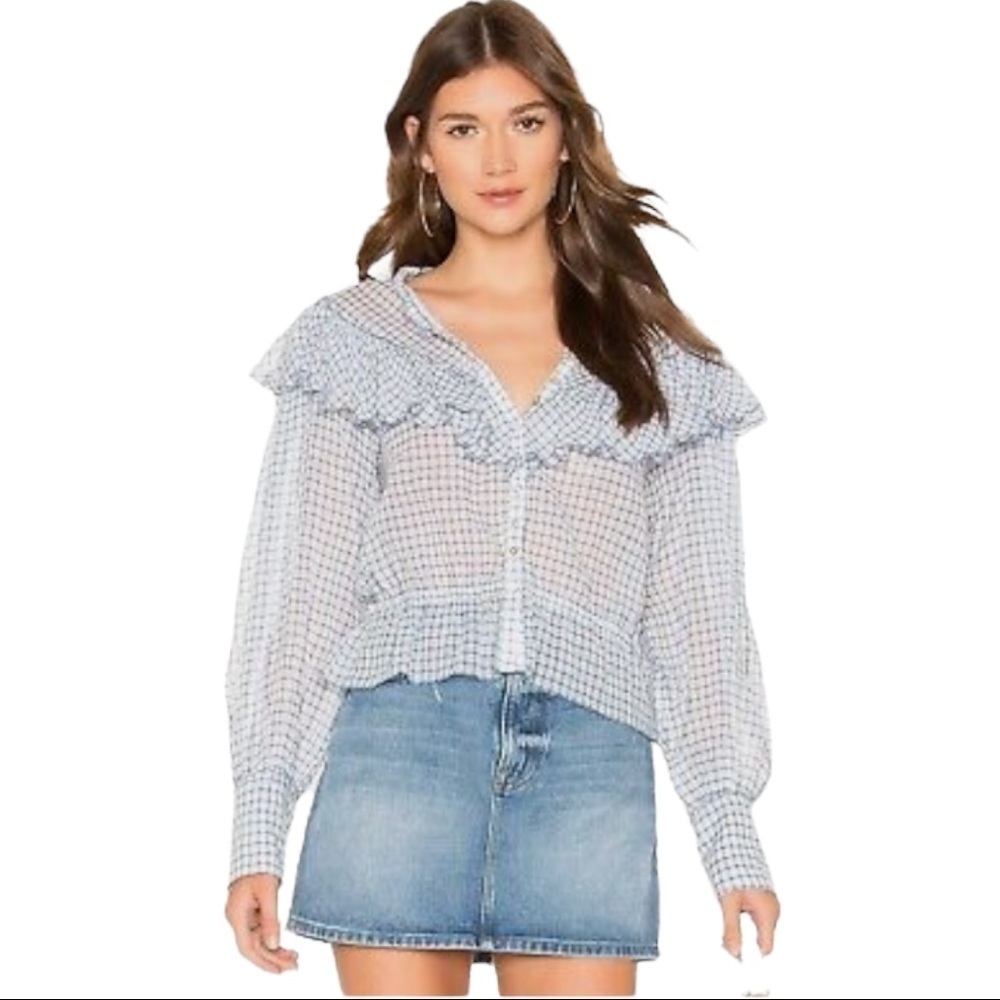 LoveShack Fancy Sussane top Caspian blue - Picture 7 of 11